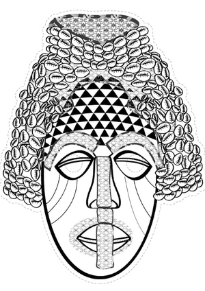 Imagery of an African Mask Coloring Page