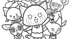 Aggretsuko, Free Coloring Page