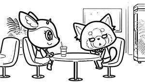 Aggretsuko Picture - and refrain from labeling as Aggretsuko Coloring Page