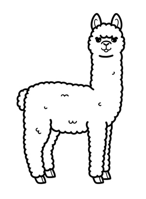 Printable Alpaca Coloring Page