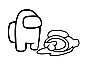 Among Us Crewmate and Corpse Coloring Page Coloring Page