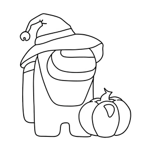 Wizard Skin from Among Us Coloring Page