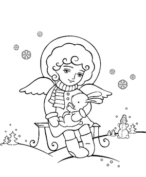 Boy Angel and Bunny