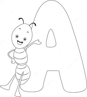 Playful Ant Featuring the Letter A