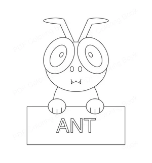 Simple Adorable Ant Coloring Page