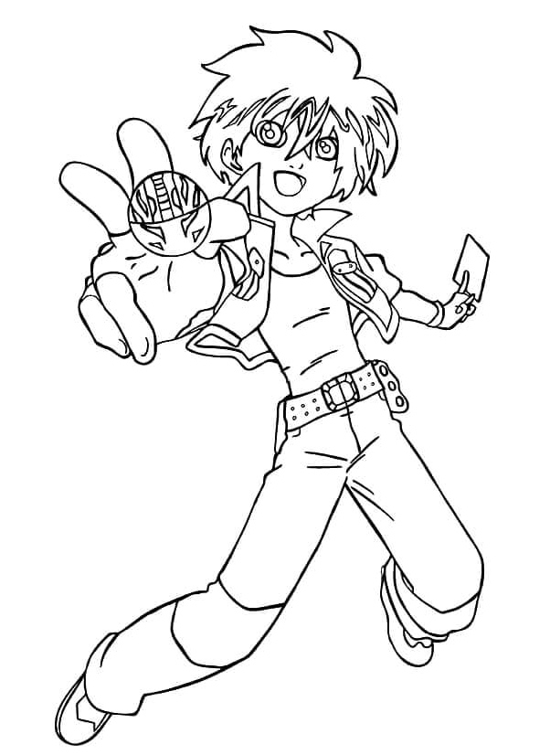 Dan Kuso with Bakugan Coloring Page