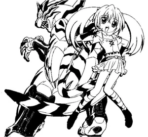 Den and Runo Make a Great Team Coloring Page