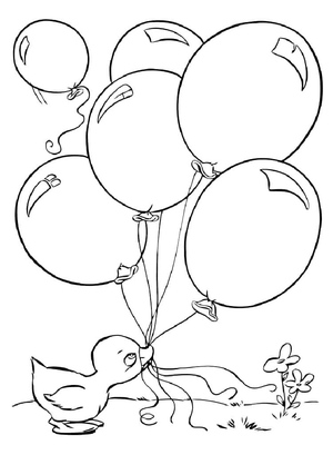 Duckling with Balloons