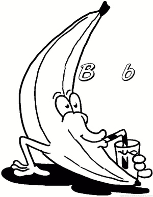 Banana having fun while drinking