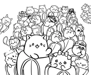 Bananya Characters Color Page Coloring Page