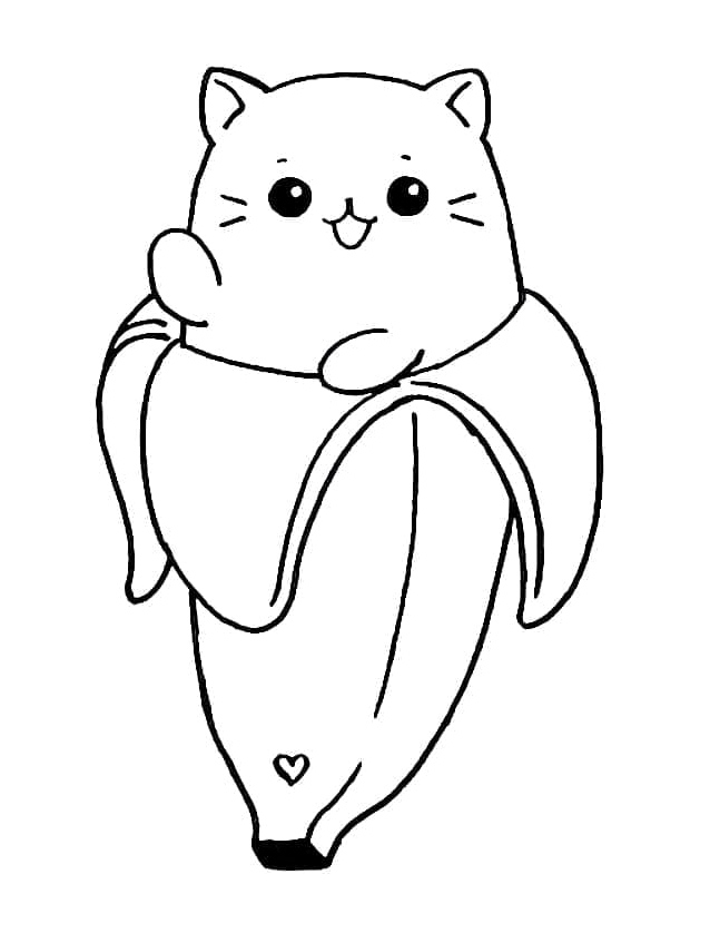 Bananya is Waving Hello Coloring Page