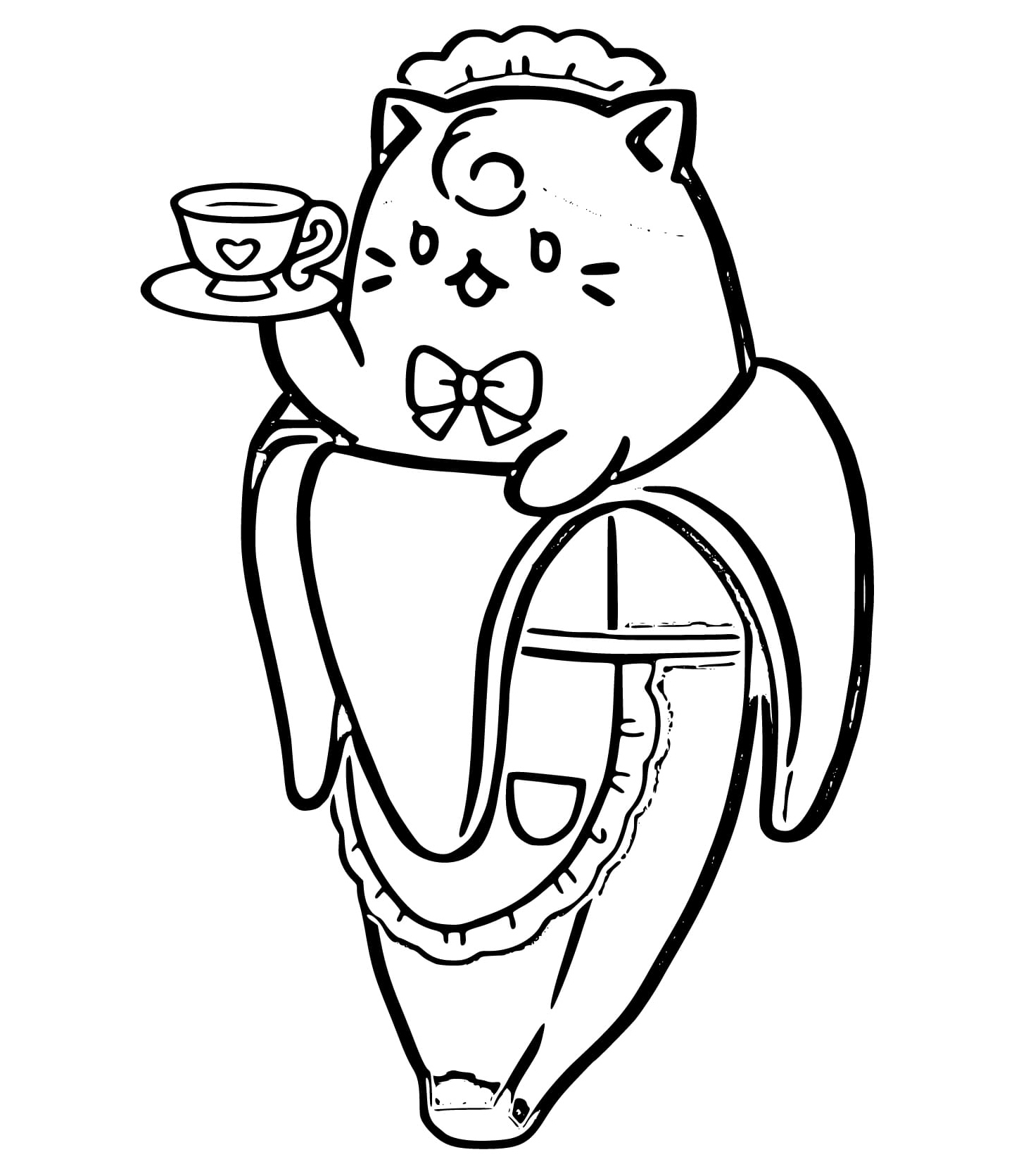 Bananya Maid Coloring Page