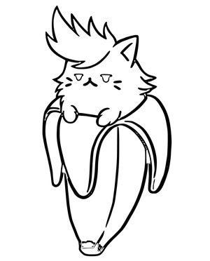 Bananya with an Emo Vibe Coloring Page