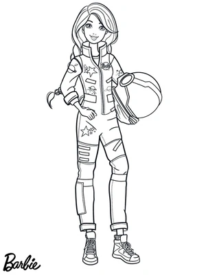 Astronaut Barbie Coloring Page