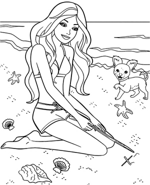 Barbie enjoying a day at the beach.