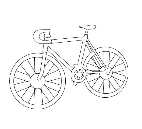 A Coloring Page of a Bicycle Coloring Page