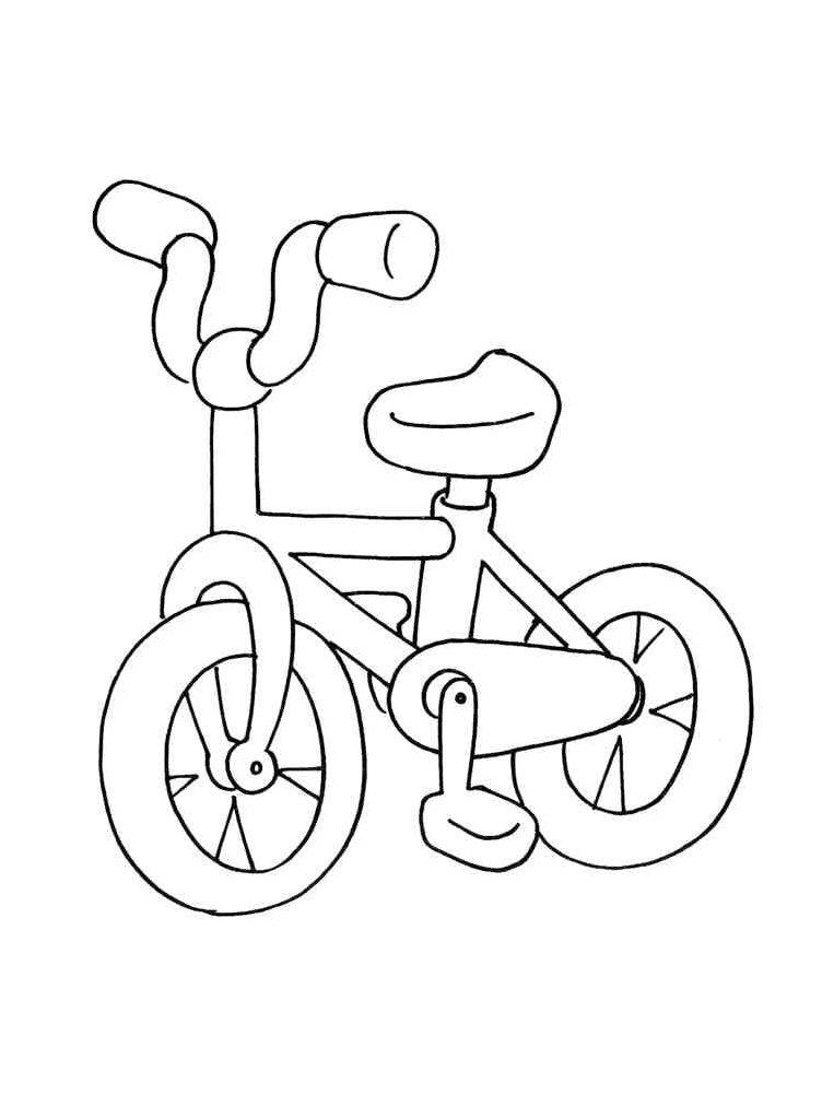 Adorable Children's Bicycle Coloring Page