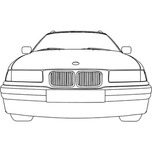 Front View of BMW Car Coloring Page