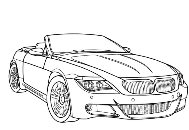 Gorgeous BMW Convertible Coloring Page