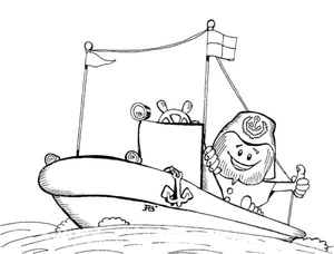 Cartoon Boat Coloring Page Coloring Page