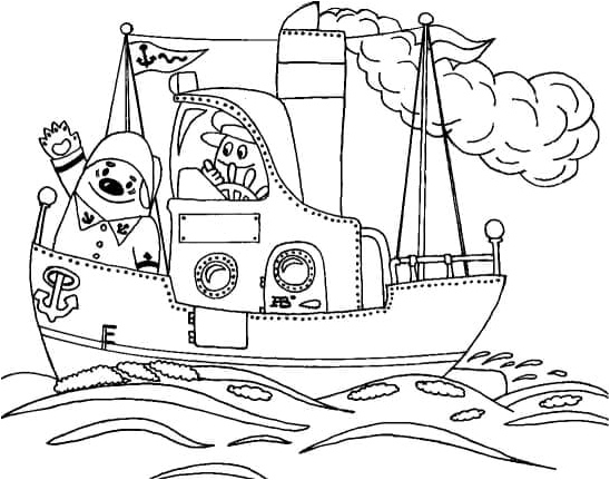 Lifeboat Odie Coloring Page