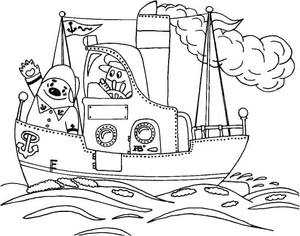 Lifeboat Odie Coloring Page