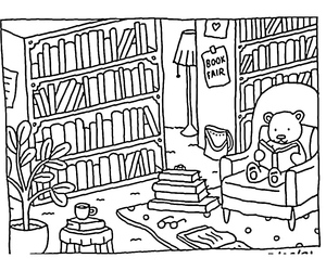 Goods Library Coloring Page