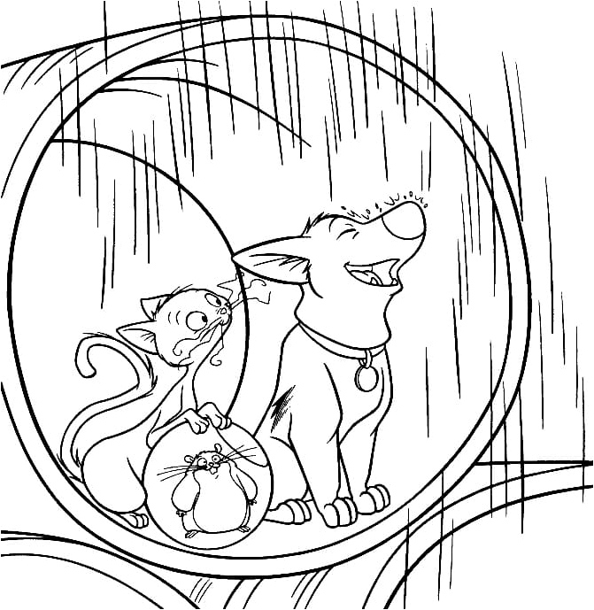 Bolt, Mittens, and Rhino. Coloring Page