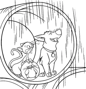 Bolt, Mittens, and Rhino. Coloring Page