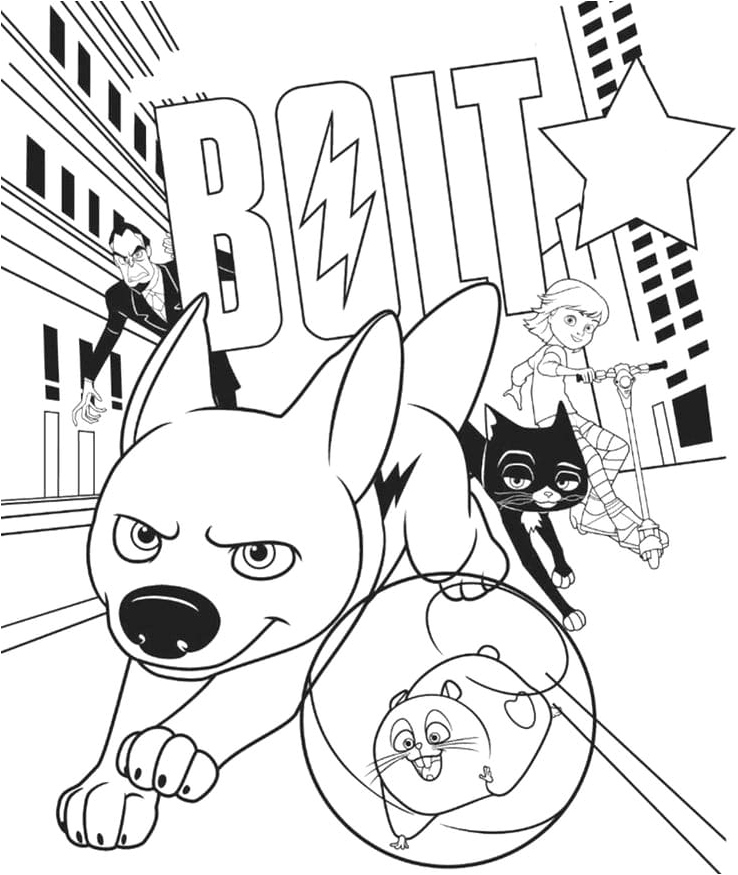 Cartoon Movie: Bolt Coloring Page