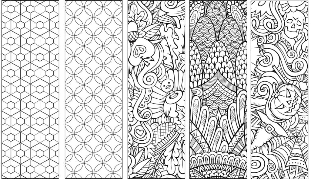 Free Adult Bookmark Collection Coloring Page