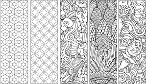 Free Adult Bookmark Collection Coloring Page