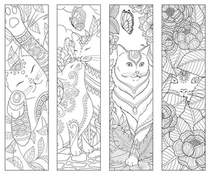 Stress-Relief Bookmarks Coloring Page