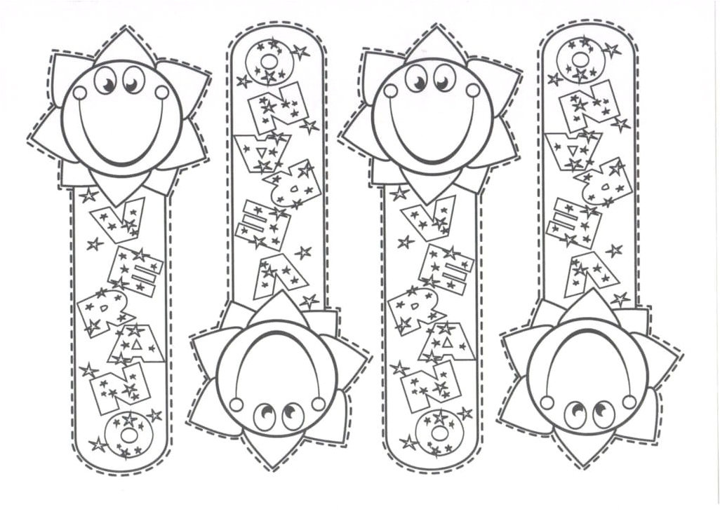 Sun Bookmarks Coloring Page