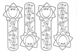 Sun Bookmarks Coloring Page