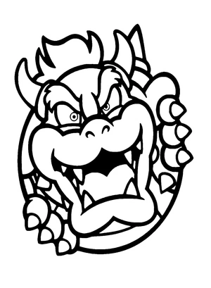 Bowser's Face Coloring Page