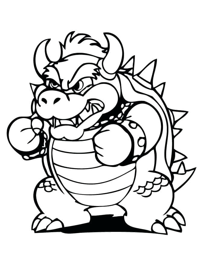 Furious Bowser Coloring Page