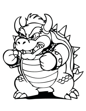 Furious Bowser Coloring Page