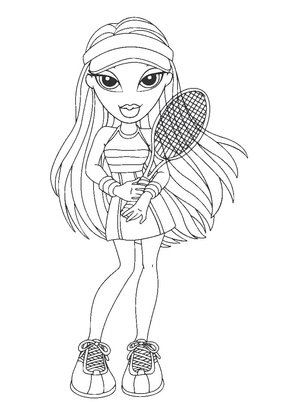 Girl playing tennis with Bratz Theme