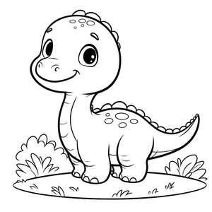 Dinosaur Baby Brontosaurus Coloring Page