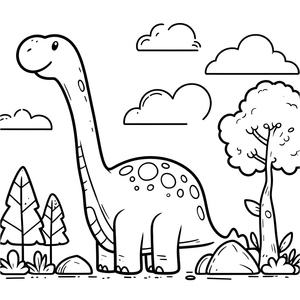 Free Printable Brontosaurus Coloring Page