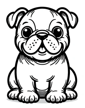 Affable Bulldog Coloring Page