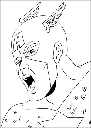 Captain America's portrait Coloring Page