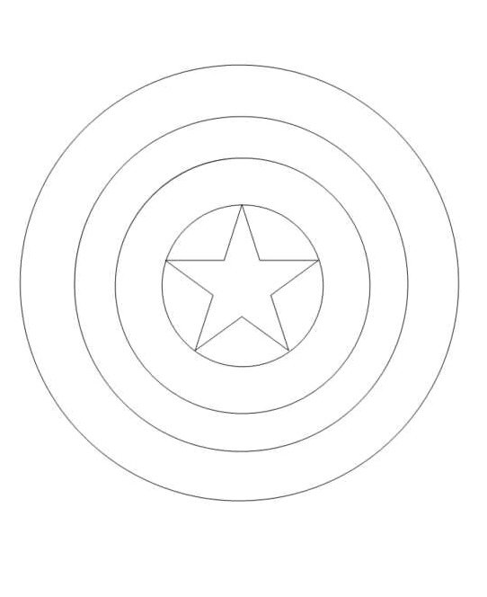 Captain America's Shield Coloring Page