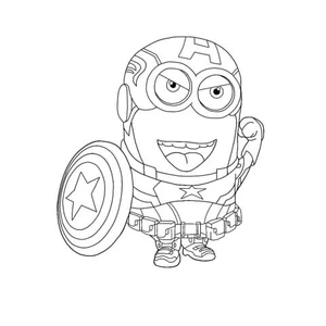 Captain Kevin America Minion Coloring Page