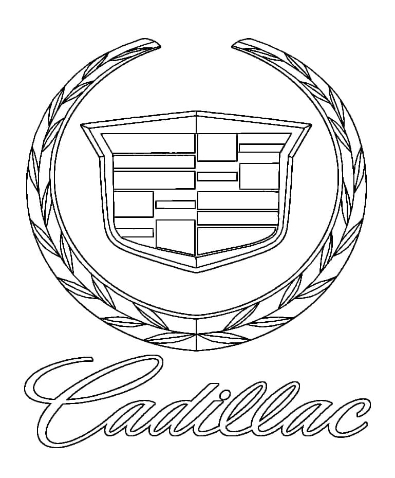 Car Logo Coloring Page - Cadillac Coloring Page