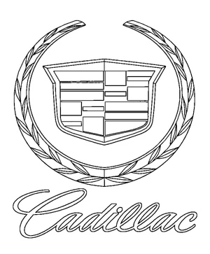 Car Logo Coloring Page - Cadillac Coloring Page