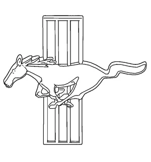 Logo of a Mustang Car Coloring Page