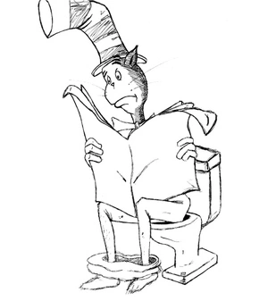 Playful Kitty in the Hat Coloring Page