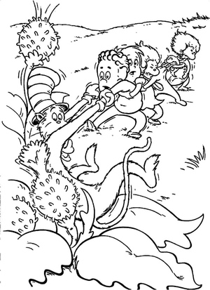 Print "Cat in the Hat" coloring page